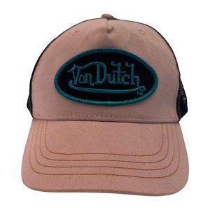 Vintage New Authentic Von Dutch Pink and Blue Trucker Hat, Kids Snapback, Stain